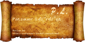 Patzauer Lóránt névjegykártya
